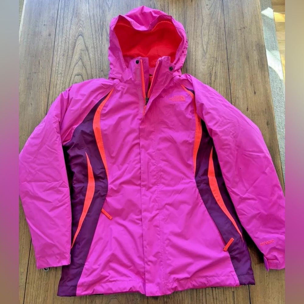 The North Face Girl’s Pink Hyvent Layered Snow Ski Jacket